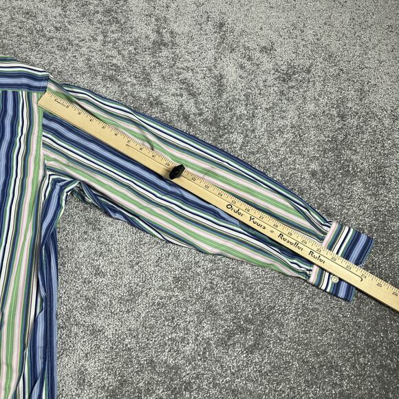 Tailorbyrd Button Up Shirt Mens Large Golf Chunky Stripe Colorful Spring Preppy - Picture 12 of 13